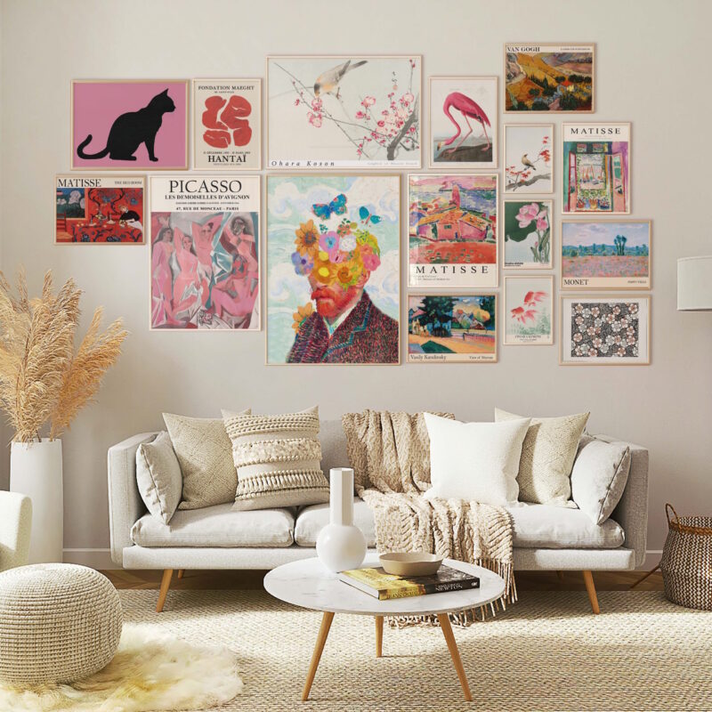 Pink Gallery Wall Set Of 16 - Magic Tree Prints