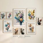 Flower Gallery Wall Set of 9