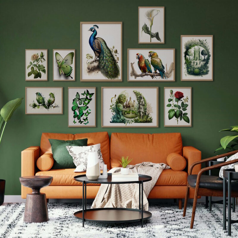 Green Eclectic Gallery Set Of 10 - Magic Tree Prints