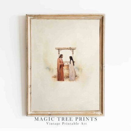 Jesus & the Woman at the Well — printable Christian wall art