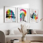 Travel Poster India, Italy and Rome, Banksy Art - Image 2
