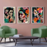Woman with Flowers Abstract - Image 3