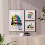 Travel Poster India, Italy and Rome, Banksy Art - Image 3