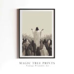 Jesus Feeds the 5000 (Close) - printable Christian wall art, instant digital download, view 4