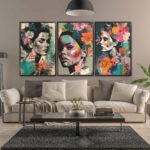 Woman with Flowers Abstract - Image 5