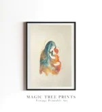 Virgin Mary and Baby Jesus - printable Christian wall art, instant digital download, view 7