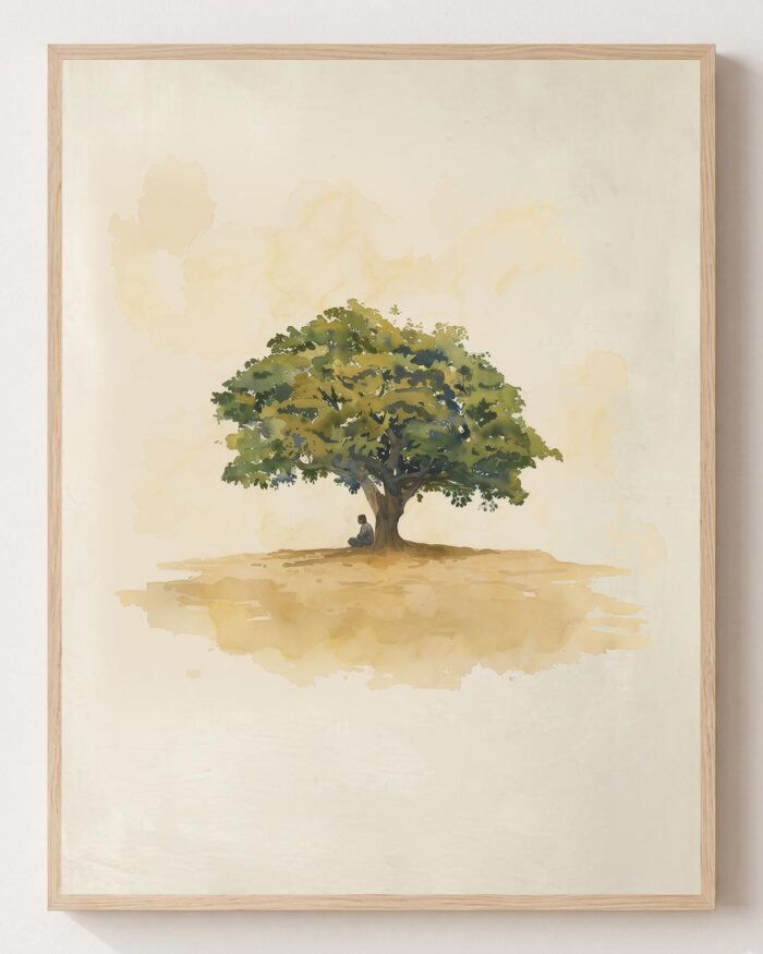 Nathanael and the Fig Tree, fine art print shown framed, John 1 Christian wall art