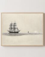 Peter walks on water towards Jesus, fine art print shown framed, Matthew 14 Christian wall art
