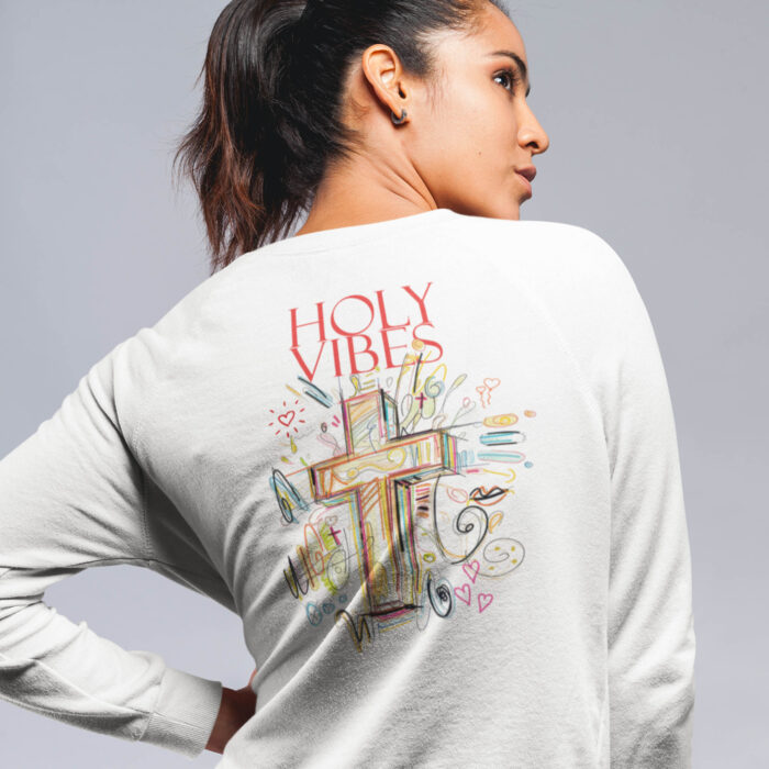Holy Vibes Christian Crewneck - Image 1