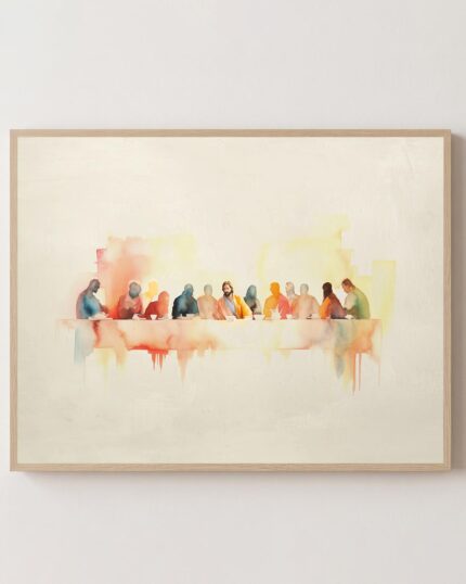 The Last Supper fine art print shown framed, Luke 22 Christian wall art
