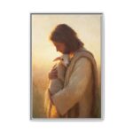 Jesus Carrying the Lost Lamb Framed Christian Canvas Print - Image 5