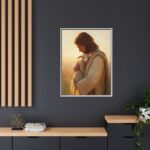Jesus Carrying the Lost Lamb Framed Christian Canvas Print - Image 8