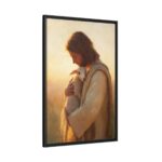 Jesus Carrying the Lost Lamb Framed Christian Canvas Print - Image 2