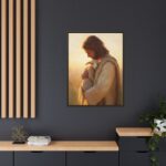 Jesus Carrying the Lost Lamb Framed Christian Canvas Print - Image 11