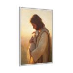 Jesus Carrying the Lost Lamb Framed Christian Canvas Print - Image 6
