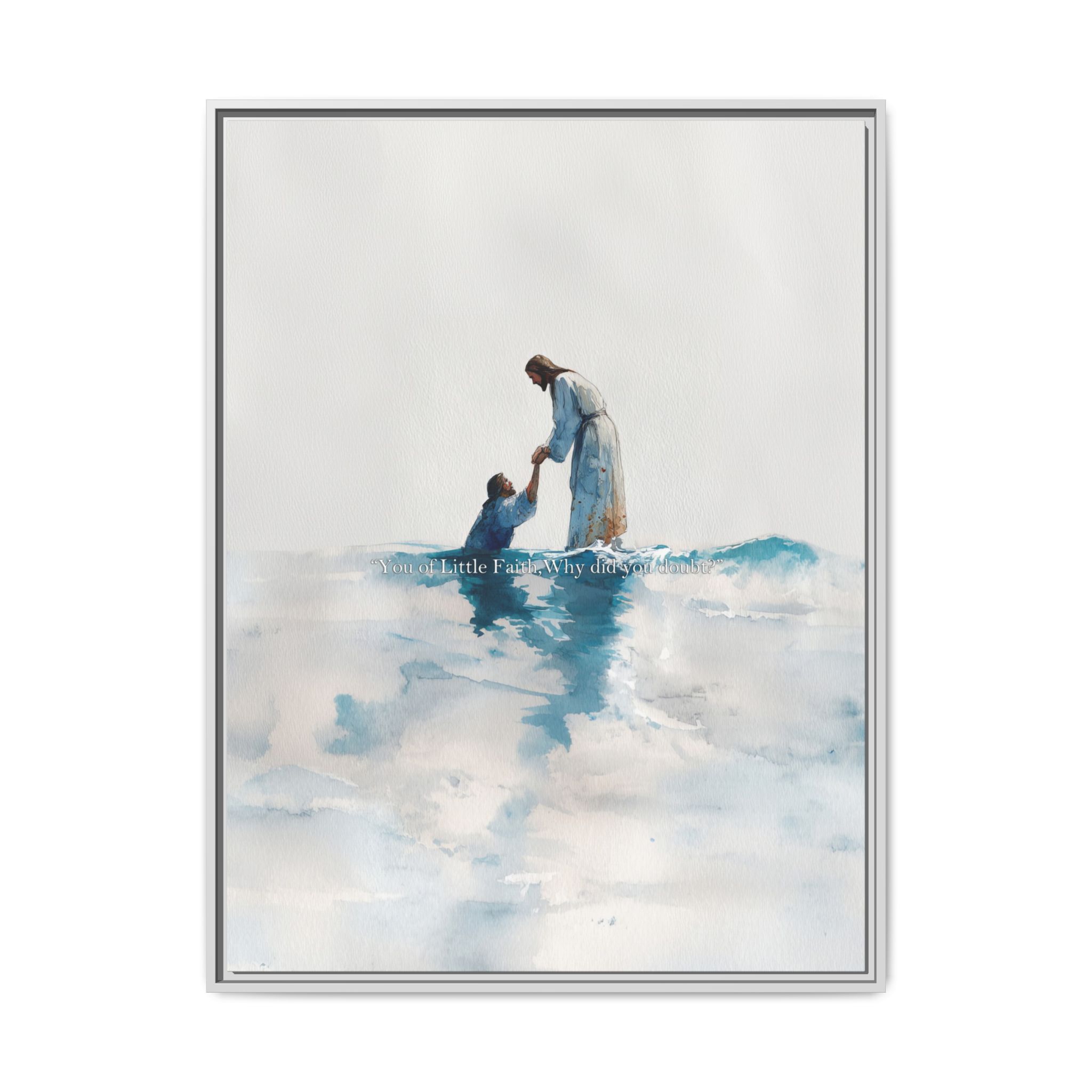 15251408345977284155_2048.jpeg Jesus "Why Did You Doubt?" Framed Canvas Print - Image 1