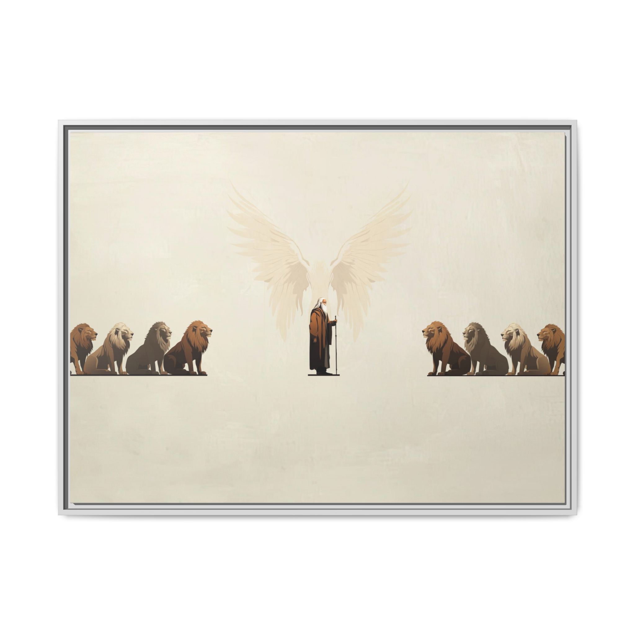 7504810100166238544_2048.jpeg Daniel in the Lions Den Christian canvas print - Daniel standing calm among the lions, framed biblical wall art