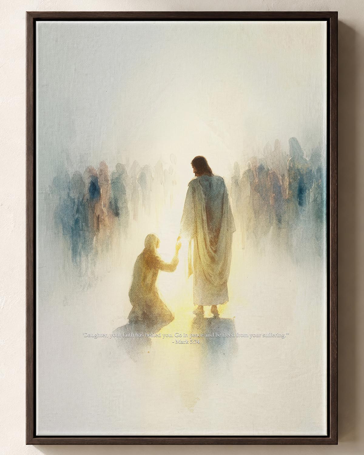 Jesus Heals Bleeding Woman Canvas Print Main Header Jesus Heals the Bleeding Woman Framed Christian Canvas Print