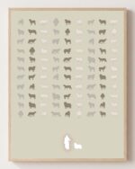 Jesus Leaves the 99 (Minimalist) - Christian fine art print shown framed on a neutral wall, Luke 15:3-7