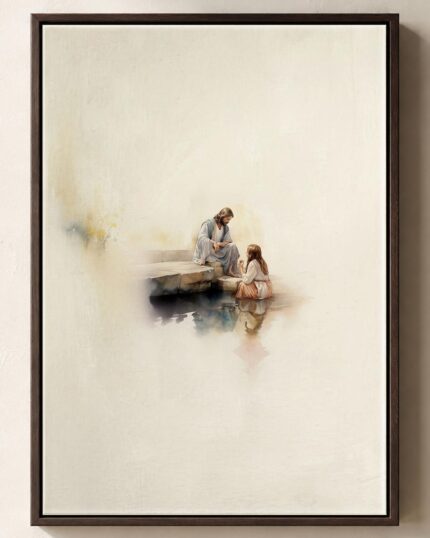 Jesus Listening Framed Christian Canvas Print