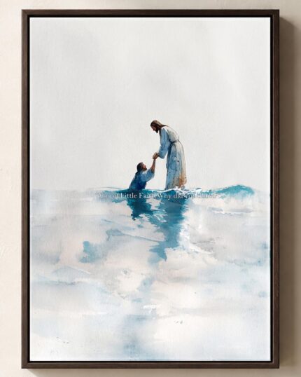 Jesus “Why Did You Doubt?” Framed Canvas Print — framed Christian canvas wall art