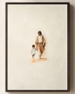 Jesus with Boy Framed Christian Canvas Print
