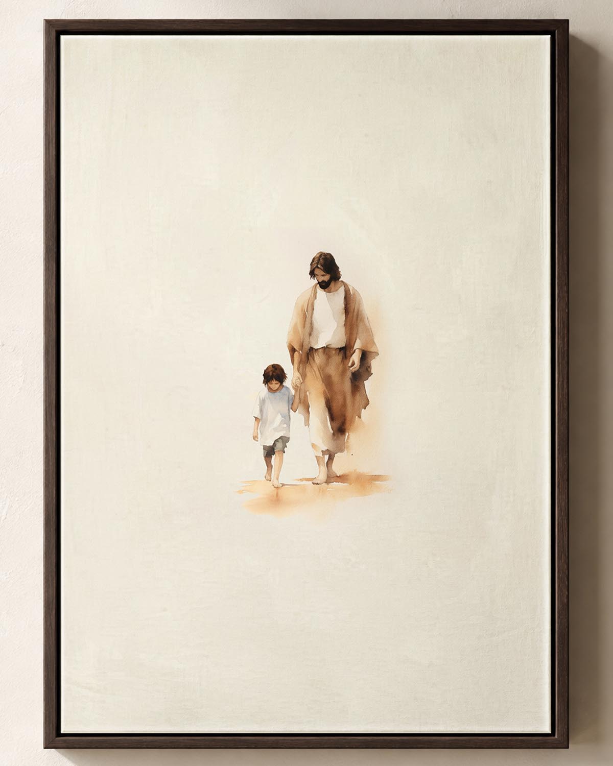Jesus with Boy Canvas Print Main Header Jesus with Boy Framed Christian Canvas Print