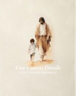 Jesus with Boy Framed Canvas Print - close-up detail of the framed canvas print