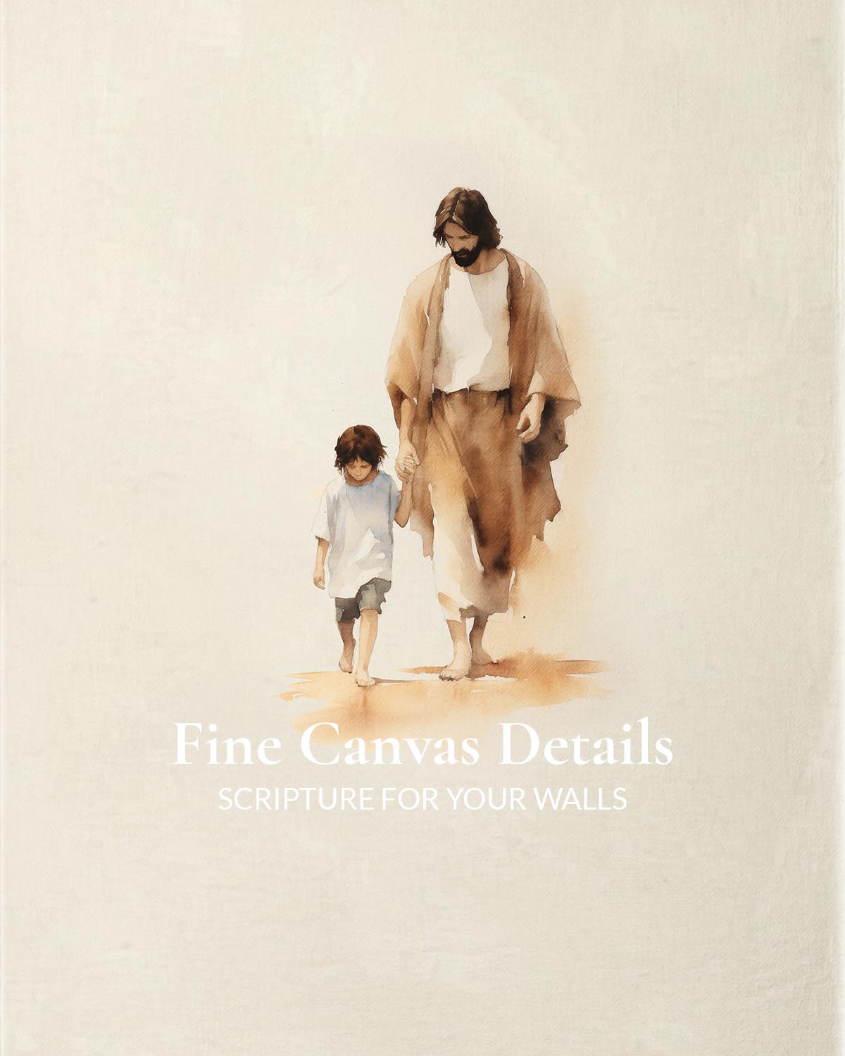 Jesus with Boy Framed Canvas Close Up Jesus with Boy Framed Canvas Print - close-up detail of the framed canvas print