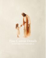 Jesus with Girl Framed Canvas Print - close-up detail of the framed canvas print