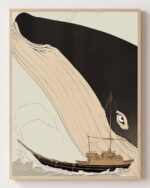 Jonah and the Whale - Christian fine art print shown framed on a neutral wall, Jonah 1:17-2