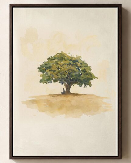Nathanael and the Fig Tree Framed Christian Canvas Print