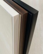 Framed canvas print frame colour options - white, espresso wood and black